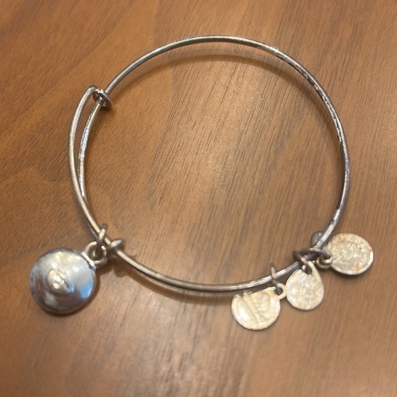 Alex And Ani Silver October Birthstone Charm Bangle - Picture 5 of 6